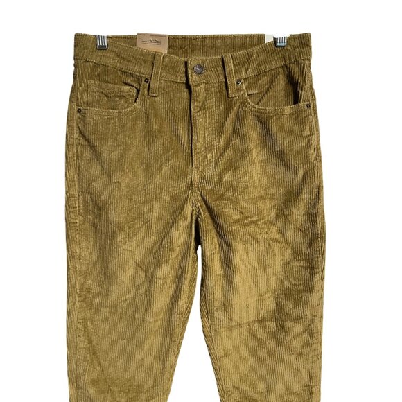 Levis 721 High Rise Skinny Corduroy Pants Slim Fit Womens 29 X 30 Olive Gold - Picture 14 of 14